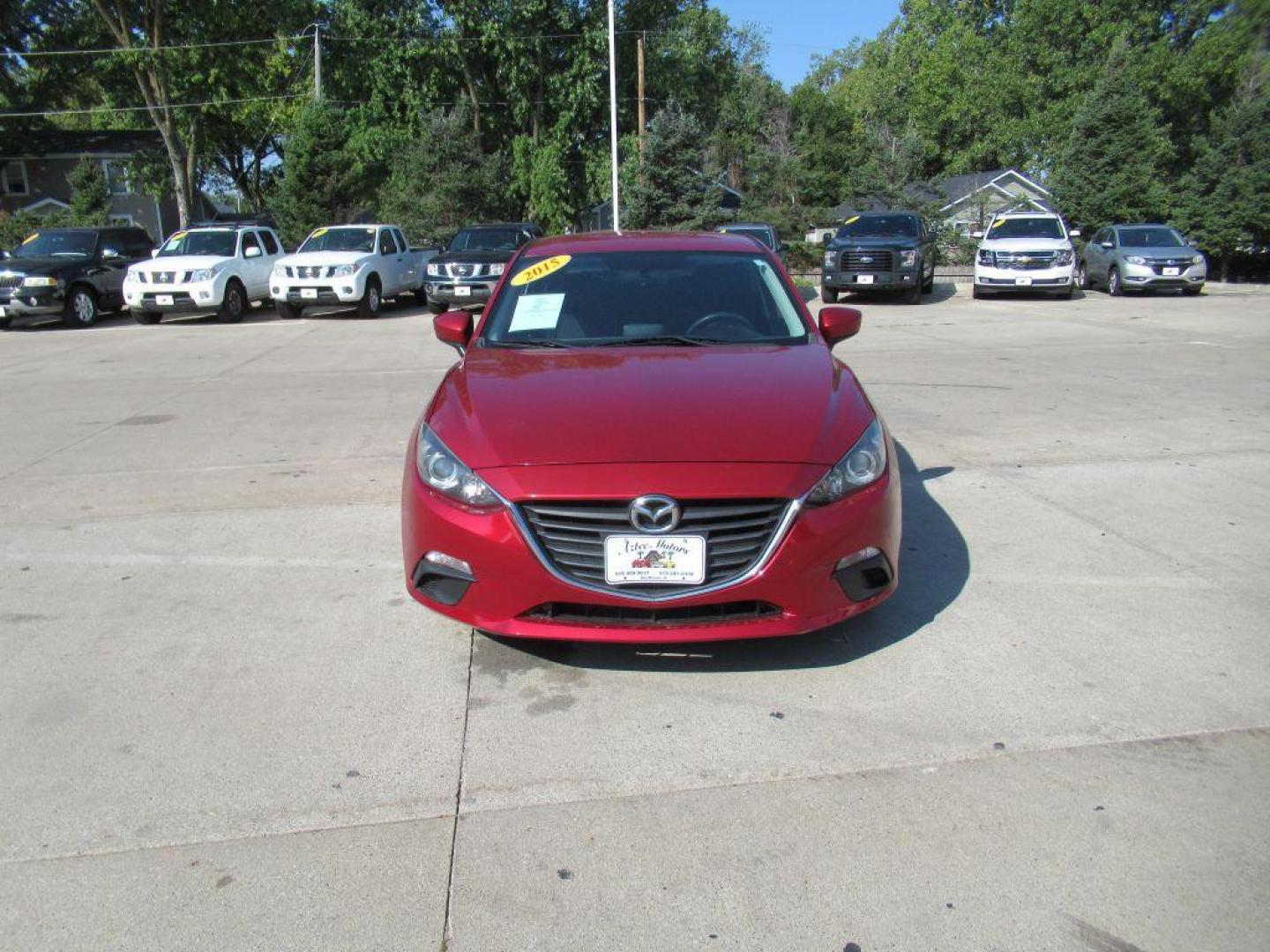 2015 RED MAZDA 3 SPORT (3MZBM1U75FM) with an 2.0L engine, Automatic transmission, located at 908 SE 14th Street, Des Moines, IA, 50317, (515) 281-0330, 41.580303, -93.597046 - Photo#1