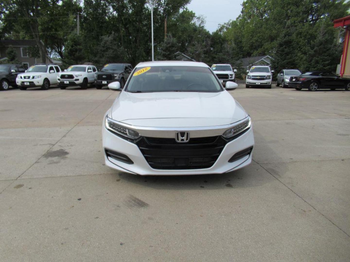 2018 WHITE HONDA ACCORD LX (1HGCV1F12JA) with an 1.5L engine, Continuously Variable transmission, located at 908 SE 14th Street, Des Moines, IA, 50317, (515) 281-0330, 41.580303, -93.597046 - Photo#1