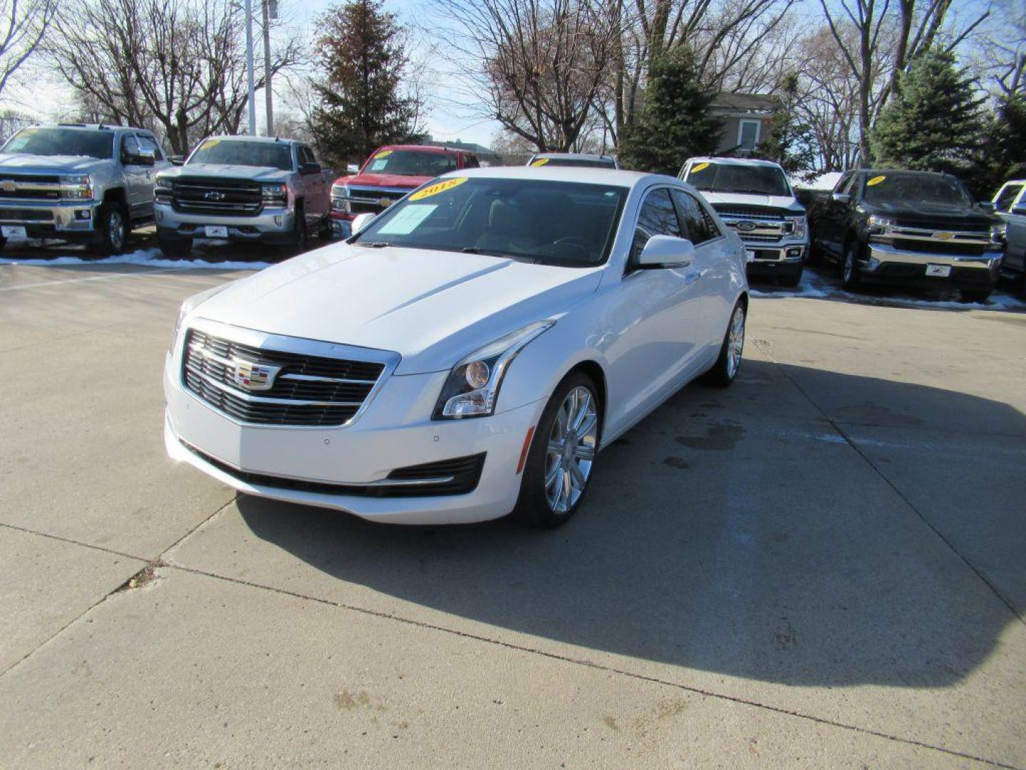 2018 WHITE CADILLAC ATS LUXURY (1G6AB5SX3J0) with an 2.0L engine, Automatic transmission, located at 908 SE 14th Street, Des Moines, IA, 50317, (515) 281-0330, 41.580303, -93.597046 - Photo#0