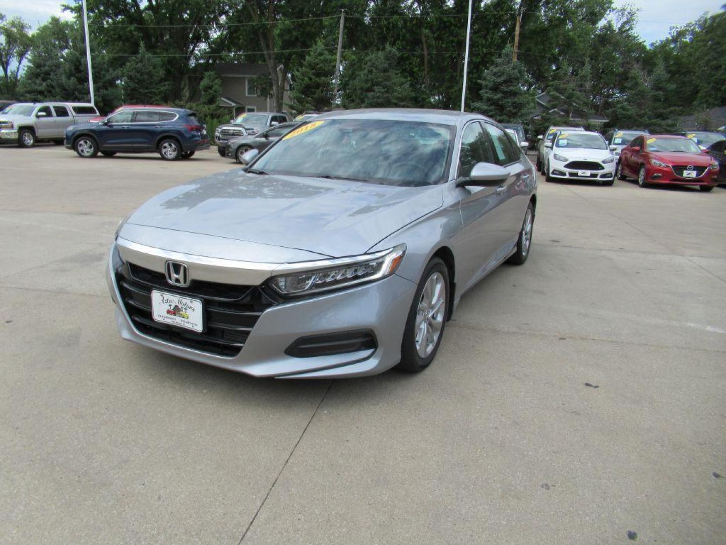 2018 SILVER HONDA ACCORD LX (1HGCV1F14JA) with an 1.5L engine, Continuously Variable transmission, located at 908 SE 14th Street, Des Moines, IA, 50317, (515) 281-0330, 41.580303, -93.597046 - Photo#0