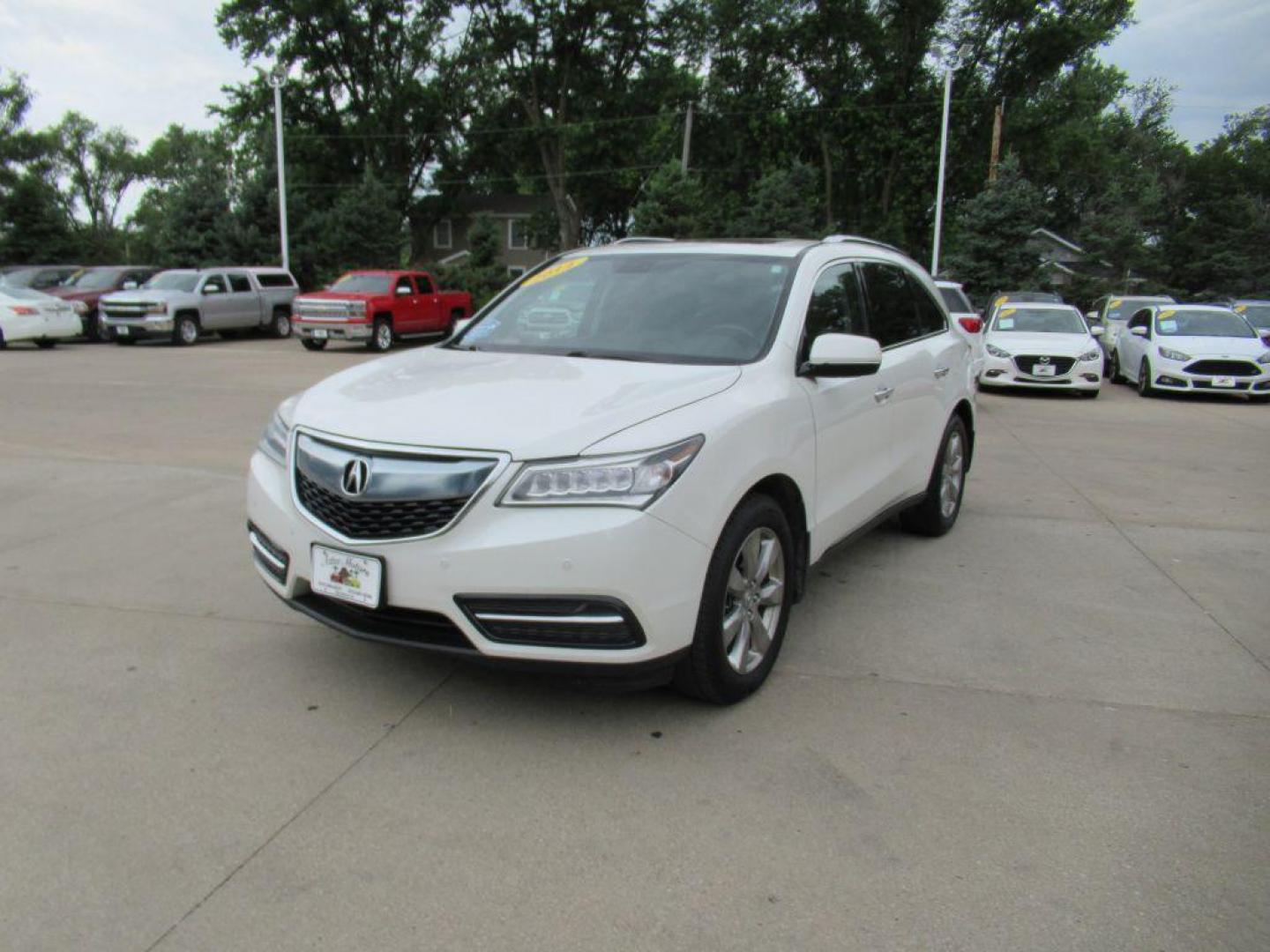 2014 WHITE ACURA MDX ADVANCE (5FRYD4H85EB) with an 3.5L engine, Automatic transmission, located at 908 SE 14th Street, Des Moines, IA, 50317, (515) 281-0330, 41.580303, -93.597046 - Photo#0